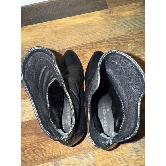 Lorenzo Massetti Prialpas Gomma  Black Leather Heeled Ankle Boots Size 6.5 /37 - Picture 7 of 13